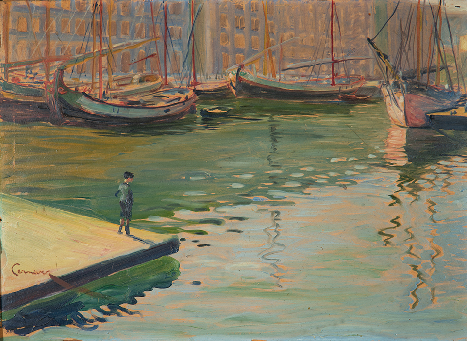 Franco Cernivez - Senza Titolo - senza data, olio su faesite, 35x45 cm, Area Direzionale Trieste