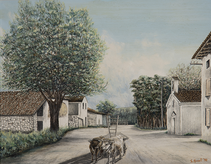 Sergio Cucut - Paesaggio - 1950, olio su tela, 35x45 cm, Sede Di Staranzano